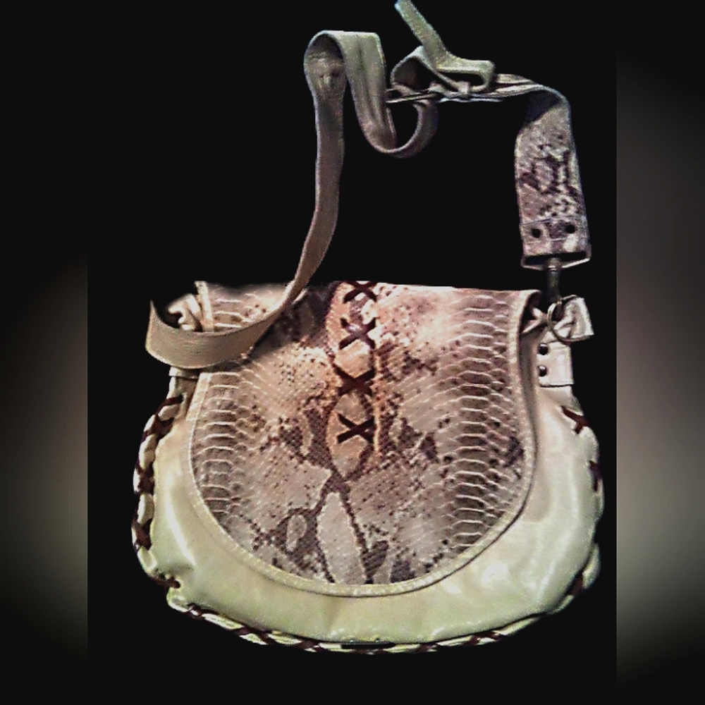 Elena Girardi Vintage Leather Snakeskin Bag